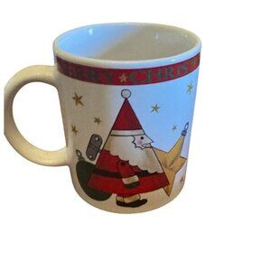 Vintage 1995 Signature Housewares Inc. Ceramic Santa Christmas Mug 3.5 Inches Ta